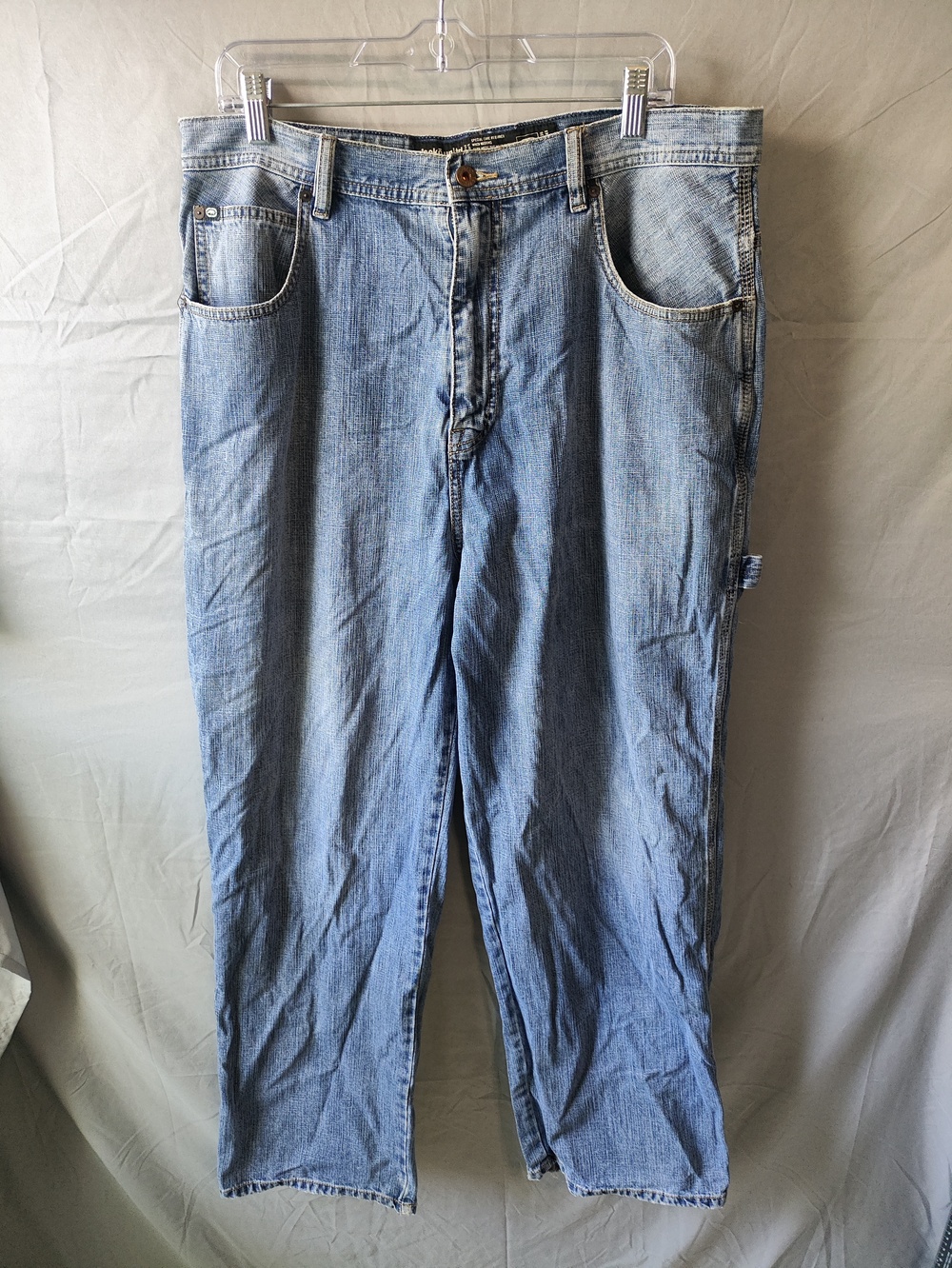 Ecko Unltd Jeans Mens 36x32 Blue Baggy Carpenter Denim Workwear Distressed Pants